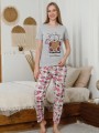 Baskılı Pijama Takımı Baskılı Pijama Takımı