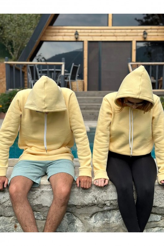 Üç İplik Şardonlu Sweatshirt Sarı Üç İplik Şardonlu Sweatshirt Sarı