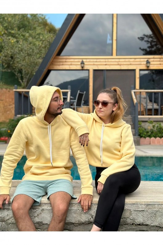 Üç İplik Şardonlu Sweatshirt Sarı Üç İplik Şardonlu Sweatshirt Sarı
