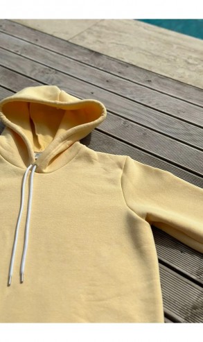 Üç İplik Şardonlu Sweatshirt Sarı