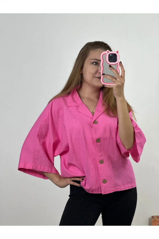 Yarasa Kol Gömlek Pembe