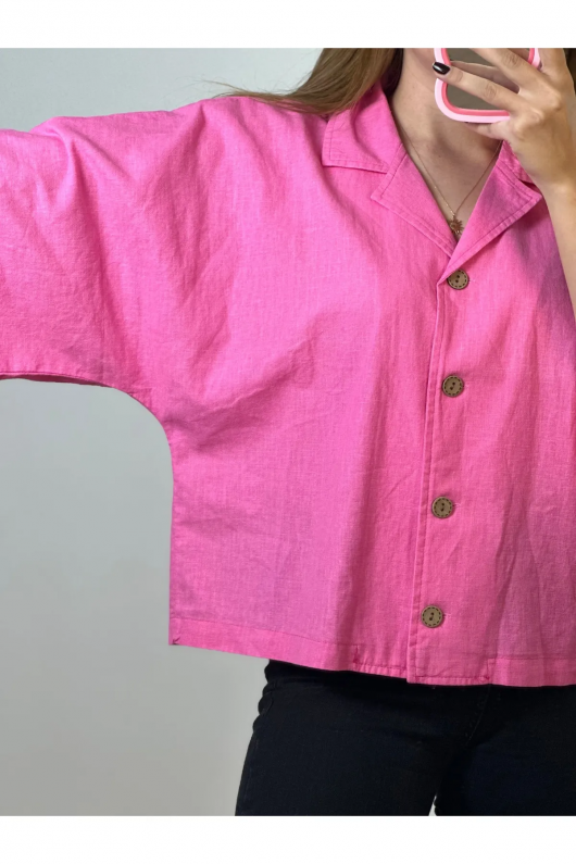 Yarasa Kol Gömlek Pembe Yarasa Kol Gömlek Pembe