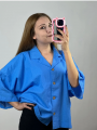 Yarasa Kol Gömlek Saks Mavisi Yarasa Kol Gömlek Saks Mavisi