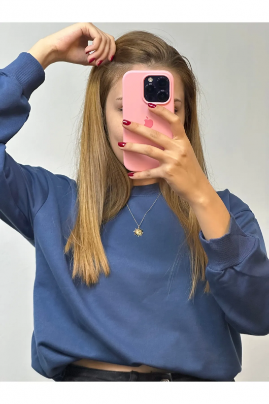 Bisiklet Yaka Sweat Lacivert