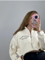Dik Yaka Fermuarlı Crop Sweat