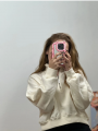 Dik Yaka Fermuarlı Crop Sweat