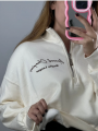 Dik Yaka Fermuarlı Crop Sweat