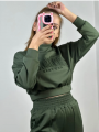 Eşofman Takım Crop Haki