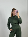 Eşofman Takım Crop Haki Eşofman Takım Crop Haki