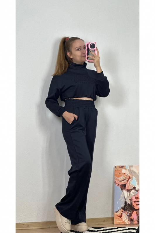Eşofman Takım Crop Lacivert