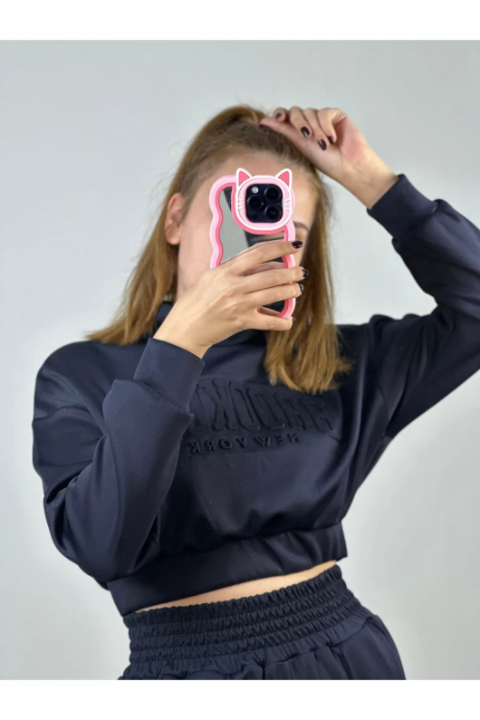 Eşofman Takım Crop Lacivert