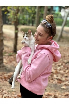 Üç İplik Şardonlu Sweatshirt Pembe