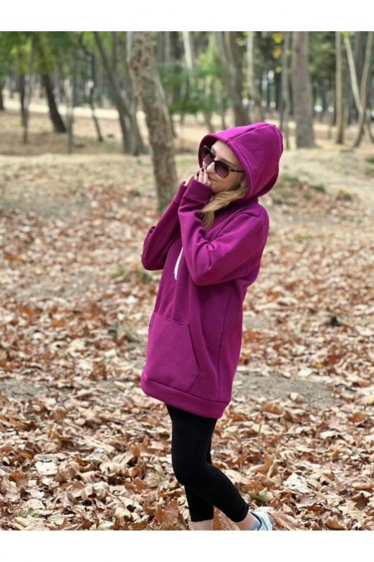 Üç İplik Şardonlu Sweatshirt Unisex mor