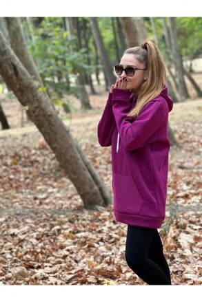 Üç İplik Şardonlu Sweatshirt Unisex mor
