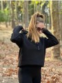 Üç İplik Şardonlu Sweatshirt Unisex Siyah