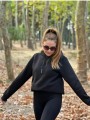 Üç İplik Şardonlu Sweatshirt Unisex Siyah