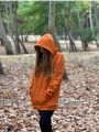 Üç İplik Şardonlu Sweatshirt Unisex Kiremit