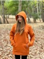 Üç İplik Şardonlu Sweatshirt Unisex Kiremit