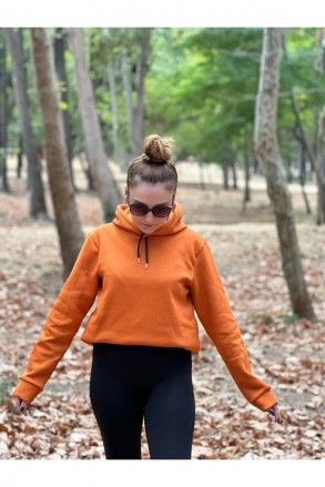 Üç İplik Şardonlu Sweatshirt Unisex Kiremit