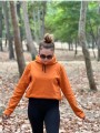 Üç İplik Şardonlu Sweatshirt Unisex Kiremit