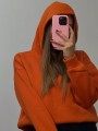 Üç İplik Şardonlu Sweatshirt Unisex Kiremit