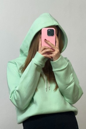 Üç İplik Şardonlu Sweatshirt Unisex Su yeşili