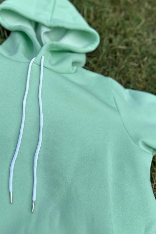 Üç İplik Şardonlu Sweatshirt Unisex Su yeşili
