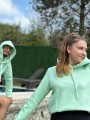 Üç İplik Şardonlu Sweatshirt Unisex Su yeşili