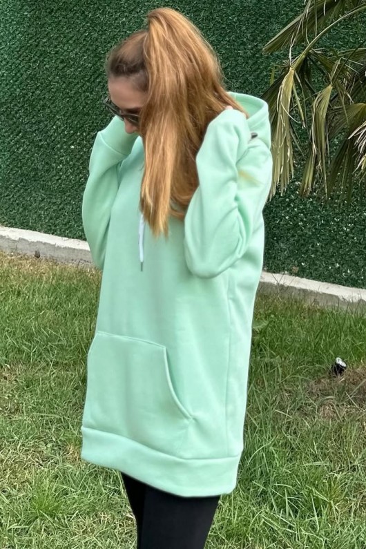 Üç İplik Şardonlu Sweatshirt Unisex Su yeşili