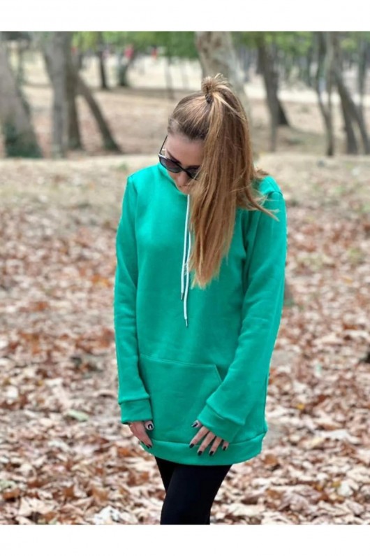 Üç İplik Şardonlu Sweatshirt Unisex açık yeşill