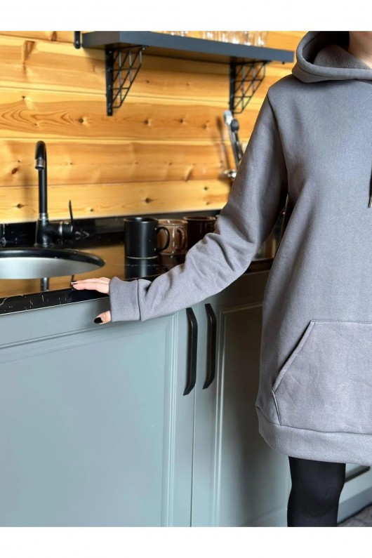 Üç İplik Şardonlu Sweatshirt Unisex Gri