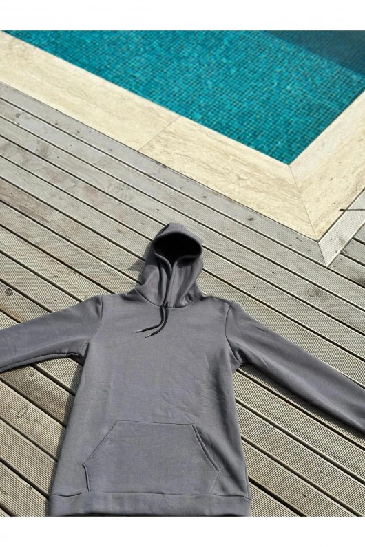 Üç İplik Şardonlu Sweatshirt Unisex Gri