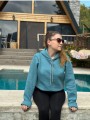 Üç İplik Şardonlu Sweatshirt Unisex Turkuaz