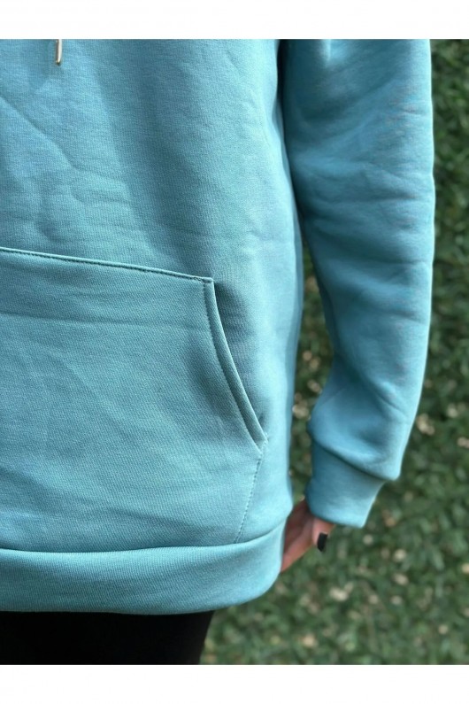 Üç İplik Şardonlu Sweatshirt Unisex Turkuaz