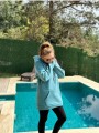 Üç İplik Şardonlu Sweatshirt Unisex Turkuaz