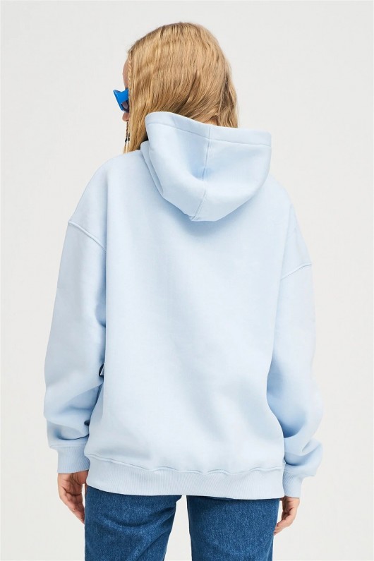 Üç İplik Şardonlu Sweatshirt Unisex Yeşil açık Açık mavi