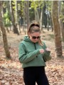 Üç İplik Şardonlu Sweatshirt Unisex Çimen Yeşil