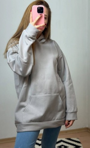 Üç İplik Şardonlu Sweatshirt Unisex Açık Gıri