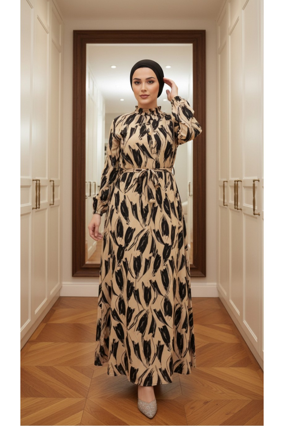 TESETTÜR VİSKON BOYDAN ELBİSE