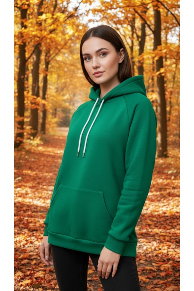 Üç İplik Şardonlu hoodie Sweatshirt  yeşill