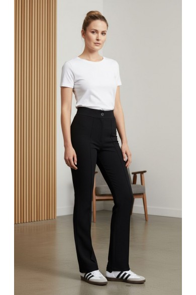 Straight Likralı Siyah Pantolon