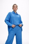 Gömlekli Basic Takım Saks Mavisi