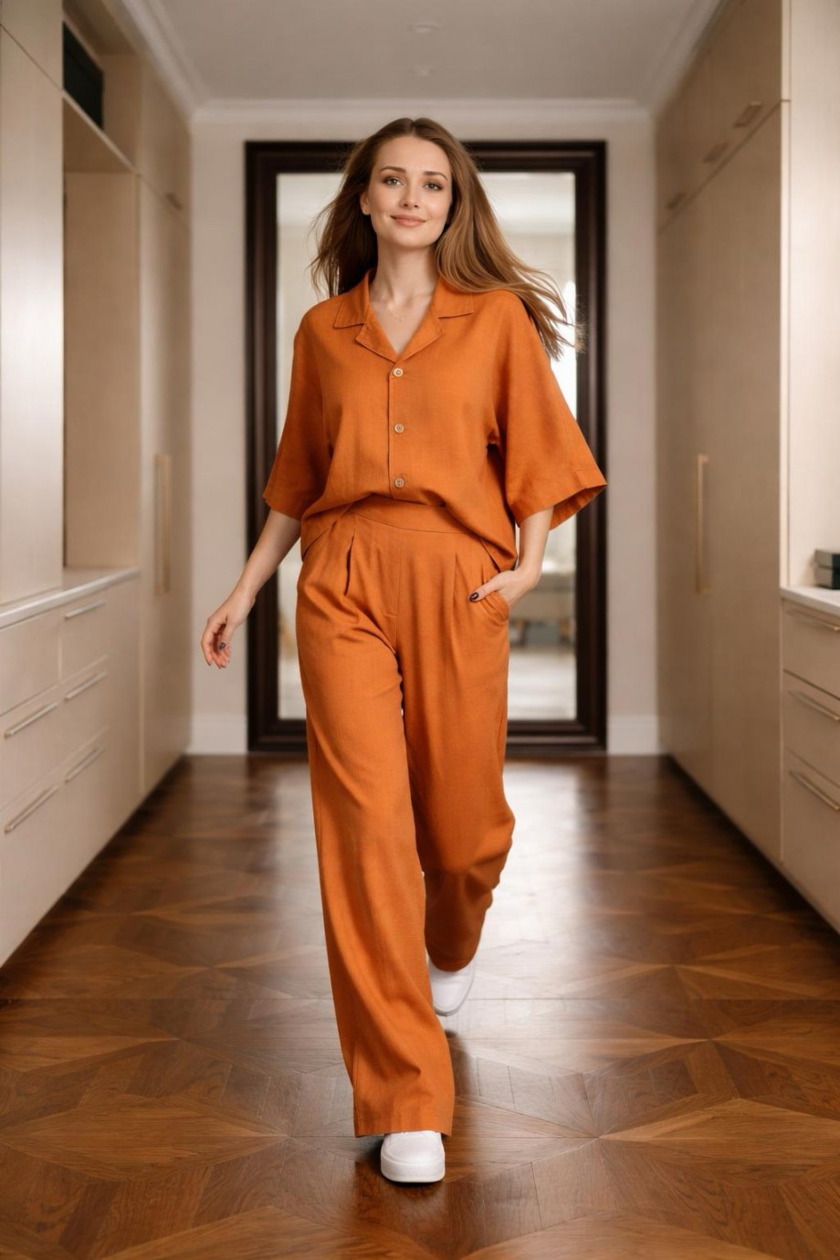 Gömlek Takım Yarasa Kol Kiremit