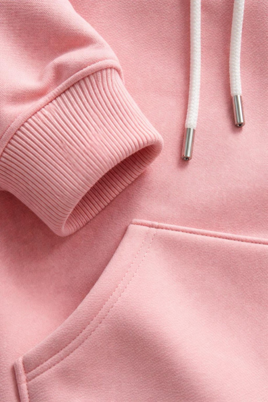 Üç İplik Şardonlu Hoodie / Sweatshirt Pembe