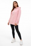 Üç İplik Şardonlu Hoodie / Sweatshirt Pembe