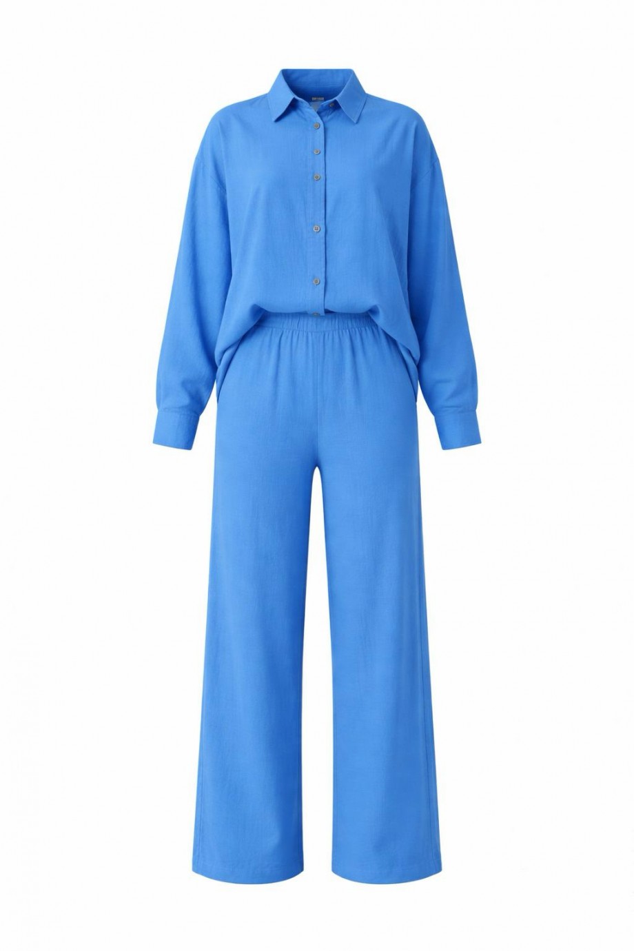 Gömlekli Basic Takım Saks Mavisi
