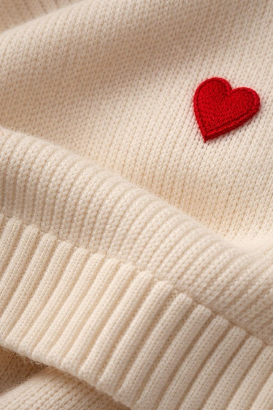 Bisiklet Yaka Triko Kazak Latte kırmızı