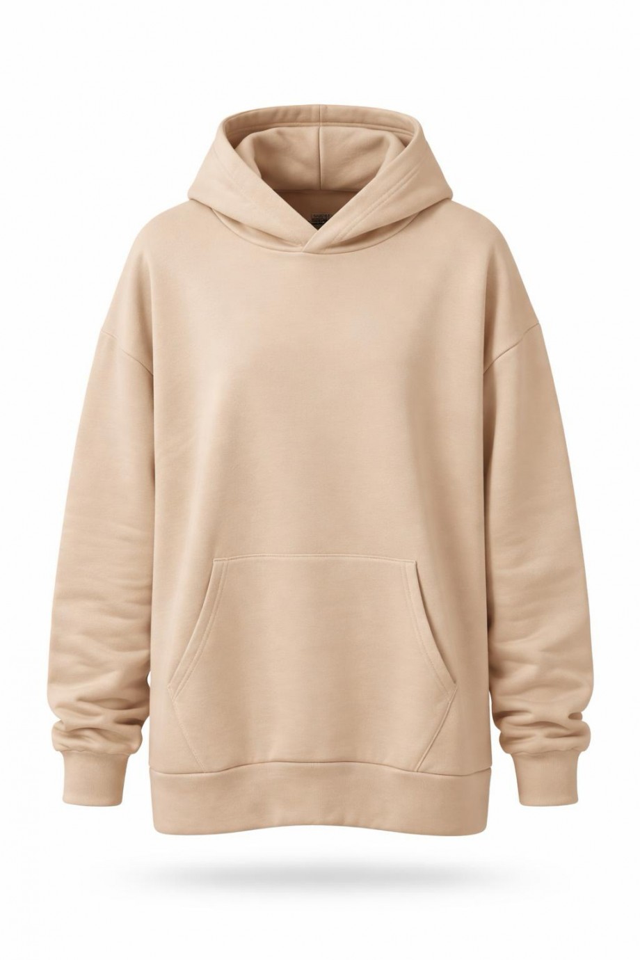 Üç İplik Şardonlu hoodie Sweatshirt Sütlü Kahve