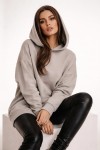 Üç İplik Şardonlu hoodie Sweatshirt  Açık Gri