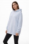 Üç İplik Şardonlu Hoodie Sweatshirt Unisex  mavi